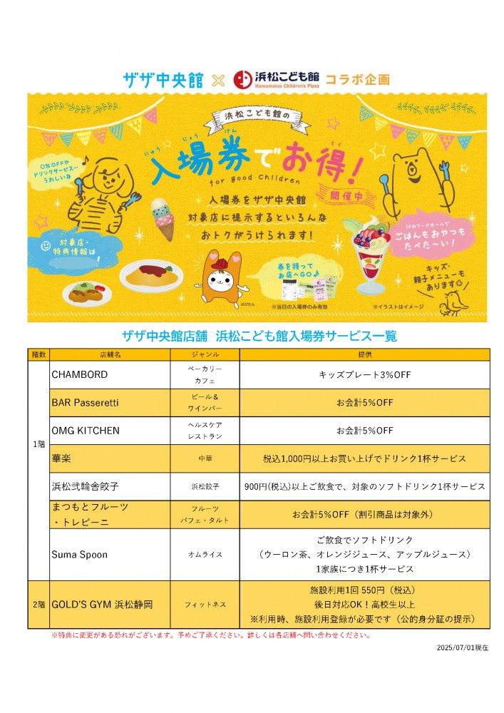 浜松こども館の入場券でお得